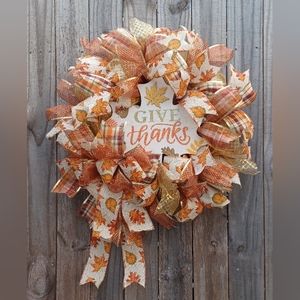 Primitive Fall  Farmhouse Rustic Thanksgiving Wreath 20 inch